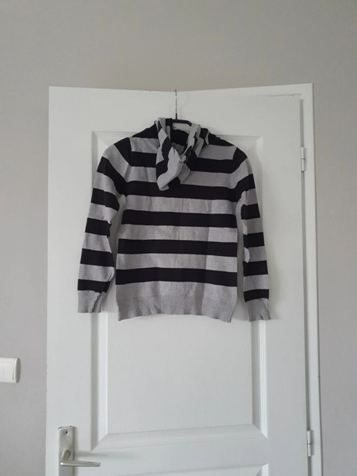 Veste zippée à capuche rayée 10/12 ans LC6 - photo numéro 4