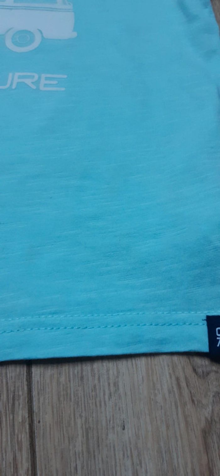 Tee-shirt MC okaidi bleu "camping car" 4 ans en parfait état - photo numéro 3