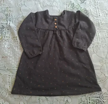 Robe bébé gris foncé KIABI 1 mois - neuve avec étiquette