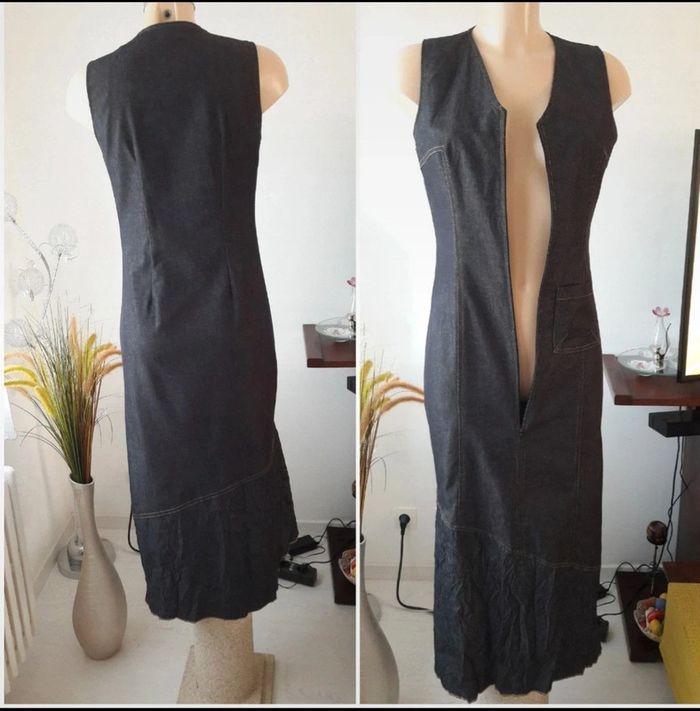 Robe en jean noir extensible - photo numéro 3