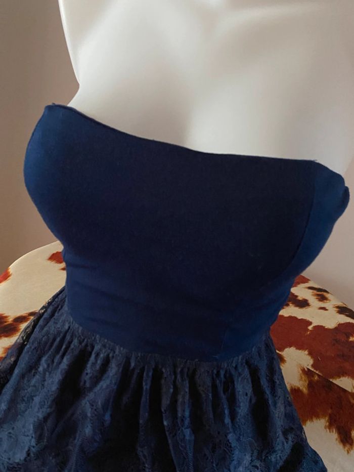 Robe bustier bleu marine dentelle - photo numéro 10