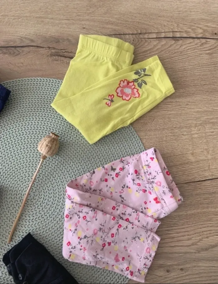 Lot de 5 leggings multimarques fille 12mois - photo numéro 2
