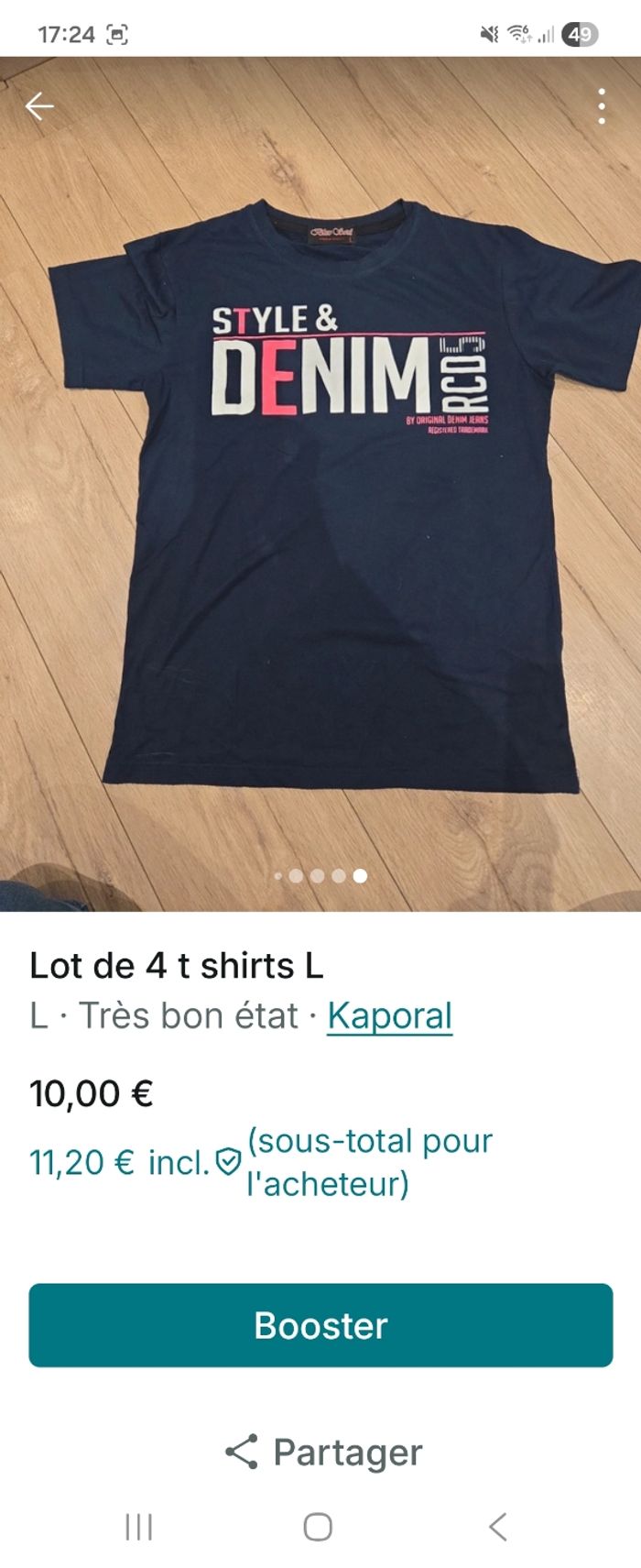 Lot de 4 t shirts L - photo numéro 6