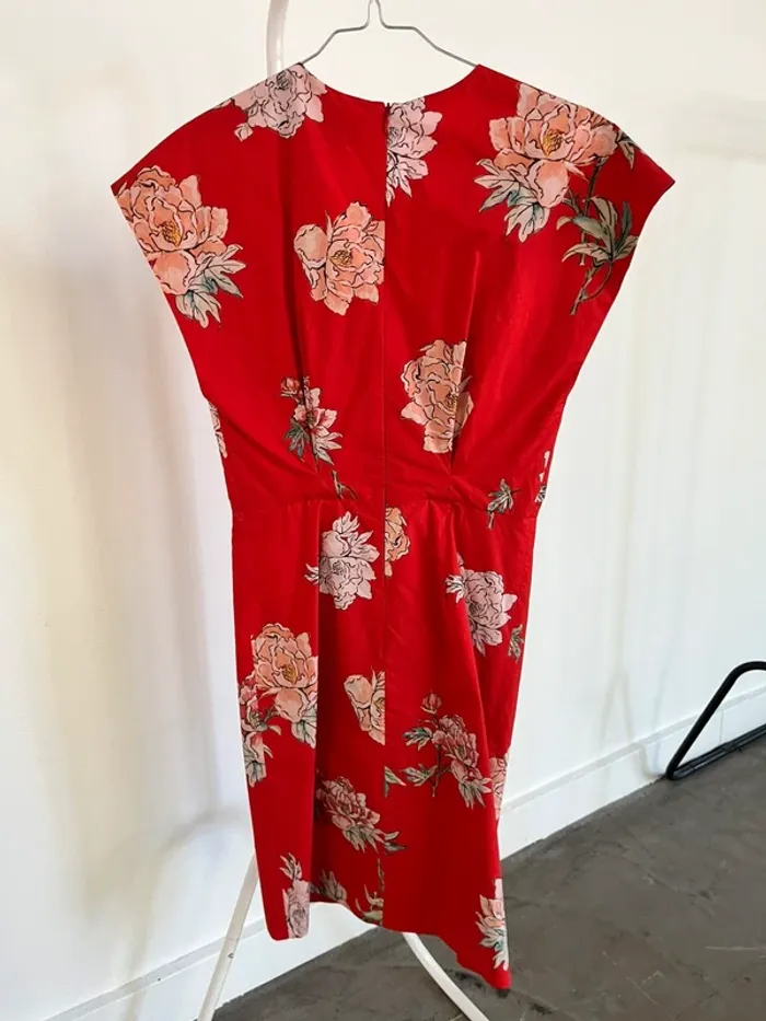 Robe courte rouge fleurs Paul & Joe - photo numéro 2