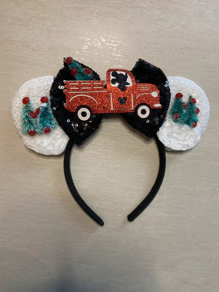 Serre tête oreille de Mickey de noël à sequin, paillettes