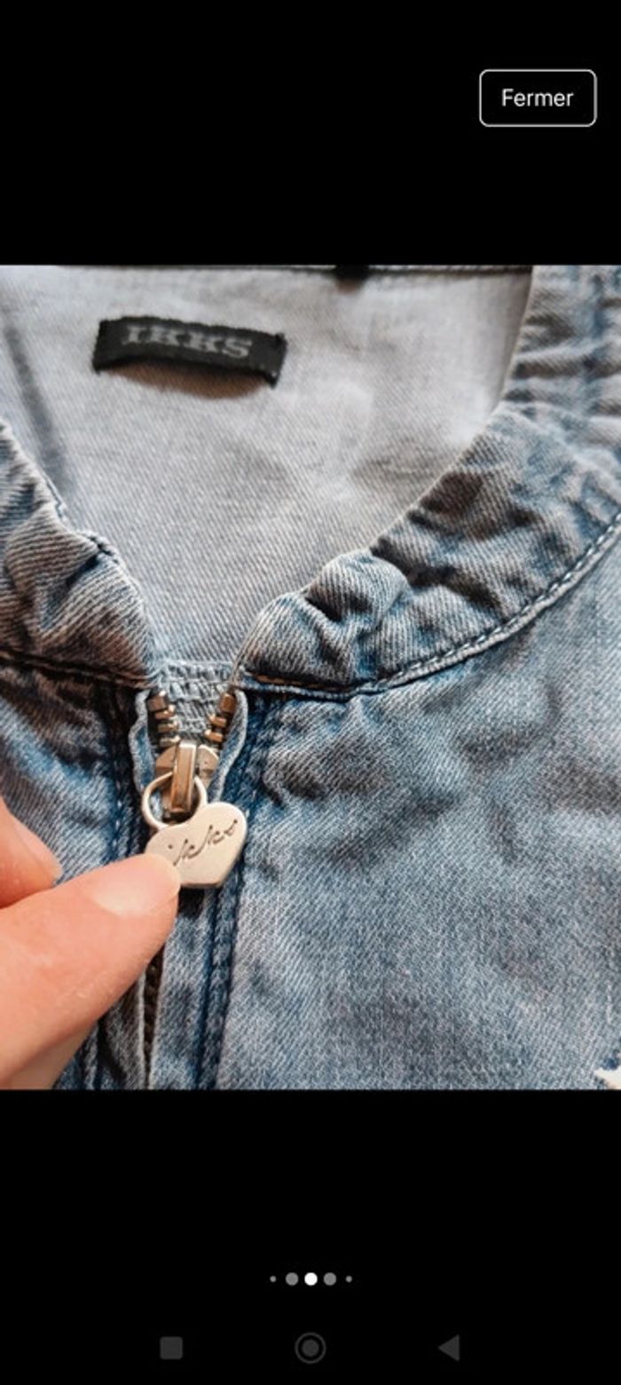 Veste zippée en jean - photo numéro 4