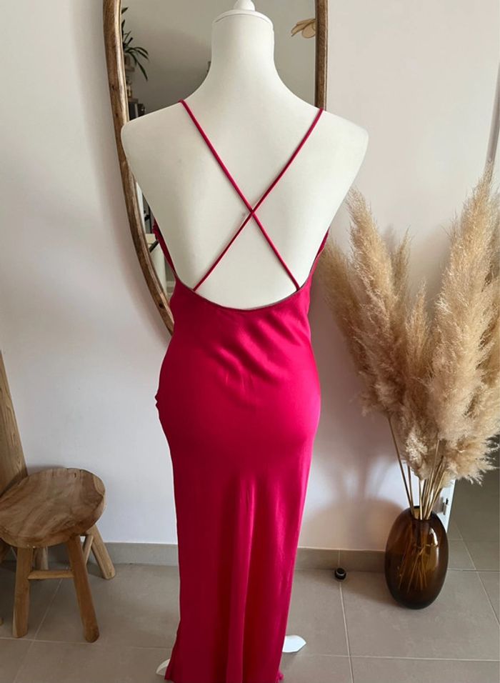 Robe longue en satin fuschia Morgan X Iris Mittenaere - photo numéro 6