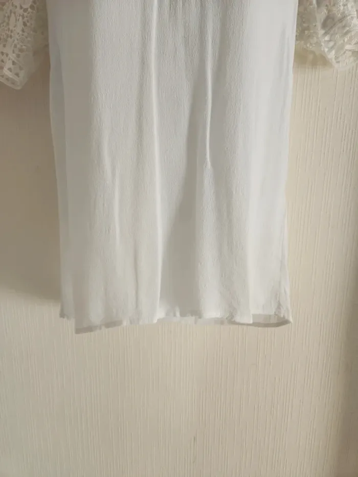 Blouse blanche manches dentelle courtes 123 36 - photo numéro 6