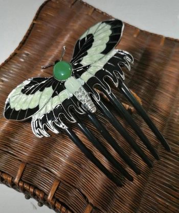 A26 Barette papillon Titanic métal vintage rétro