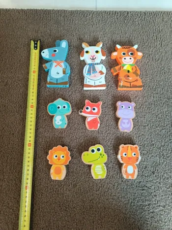 Lot animaux puzzle magnétique bois