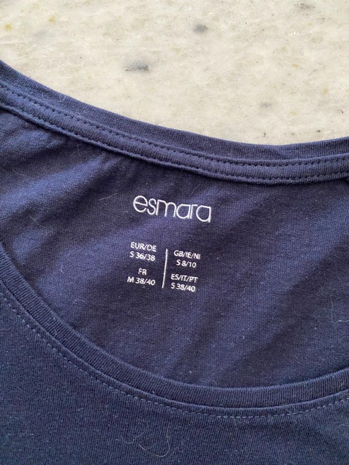 T-shirt marine Esmara 38/40 - photo numéro 7