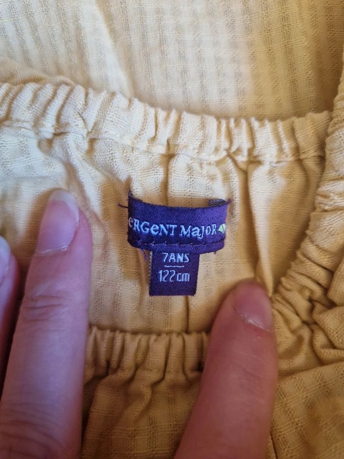 Jolie robe jaune d'été fille sergent major 7 ans - photo numéro 4