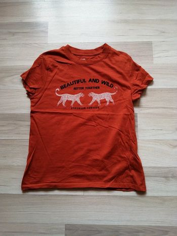 Tee-shirt manches courtes couleur rouille