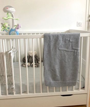 Plaid en laine gris clair Tartine & Chocolat