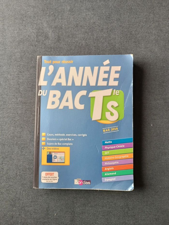 Livre l'année du bac s