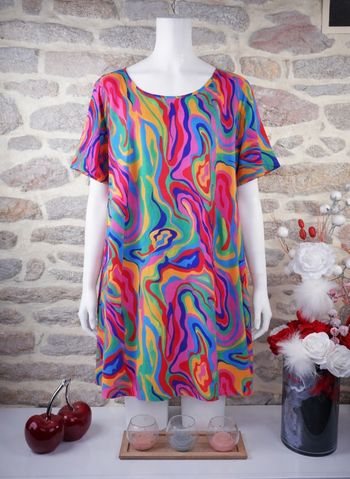 Robe vertige psychédélique hypnotique multicolore Femme taille 54 marque Boohoo 🌺