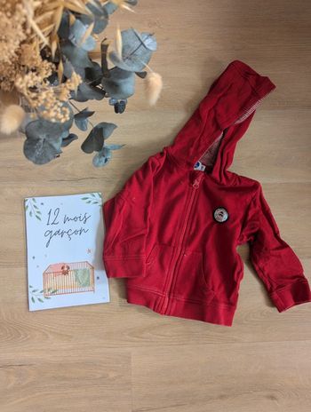 Gilet rouge 12 mois Mots d'enfants