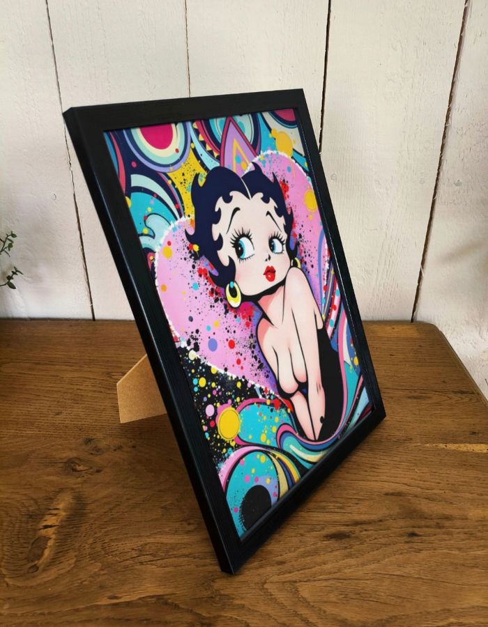 Poster Affiche A4 (21 × 29,7 cm) pop art coloré – Déco murale Inspirée de Betty Boop - photo numéro 2