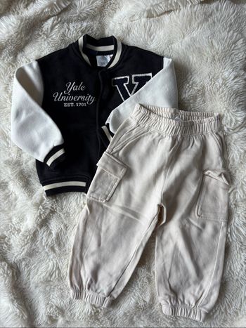 Ensemble gilet et jogger crème