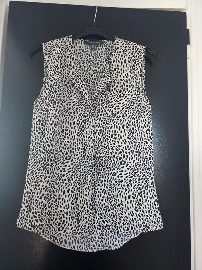 Blouse primark beige et noir