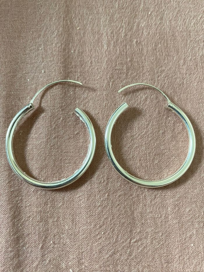 Créoles epaisses en argent