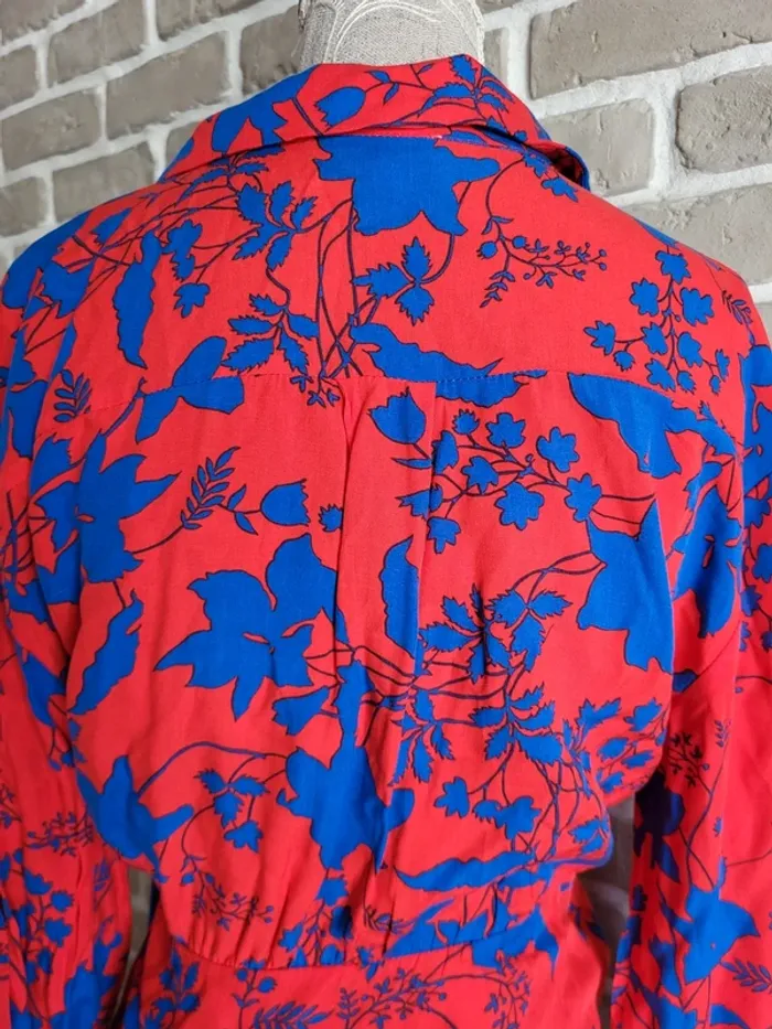 Robe portefeuille rouge imprimé fleuri Goa - photo numéro 15