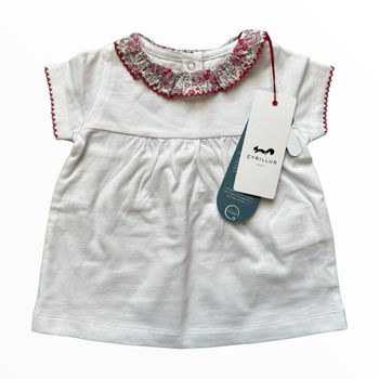 T-shirt col liberty Cyrillus 6 mois neuf (12€)