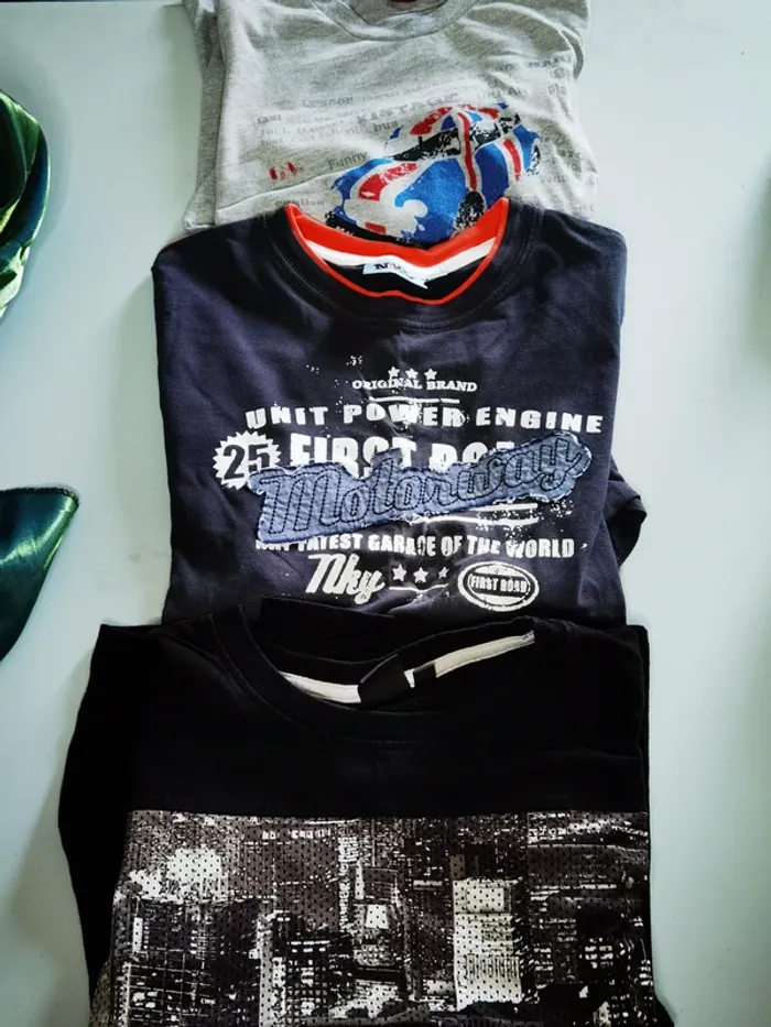 D3666 - lot de 3 tee-shirts garçon 10 ans