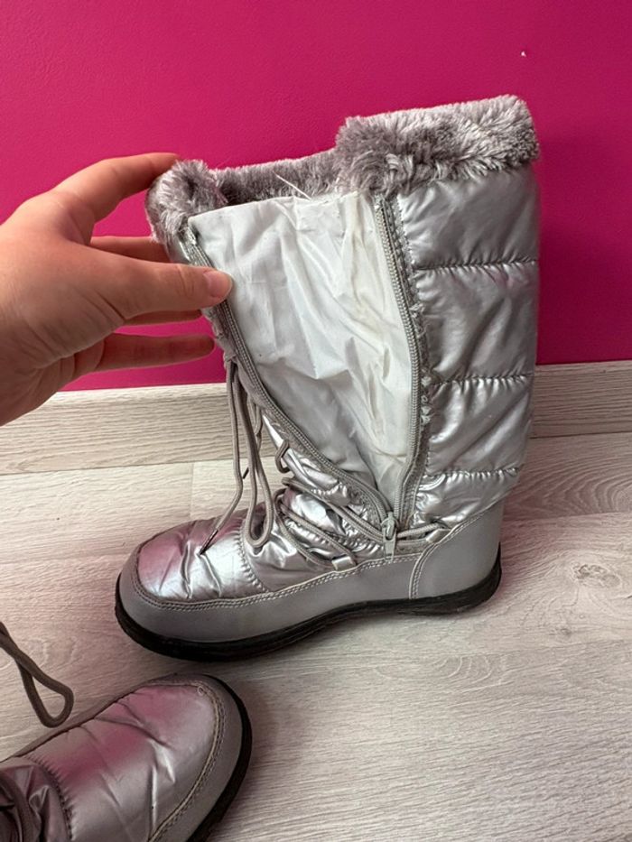 Bottes de neige enfant argenté 37 bon état🩶 - photo numéro 7