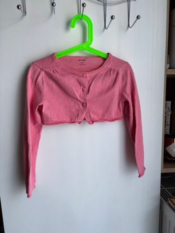 Gilet pull court boléro manche longue rose Kiabi 4 ans fille