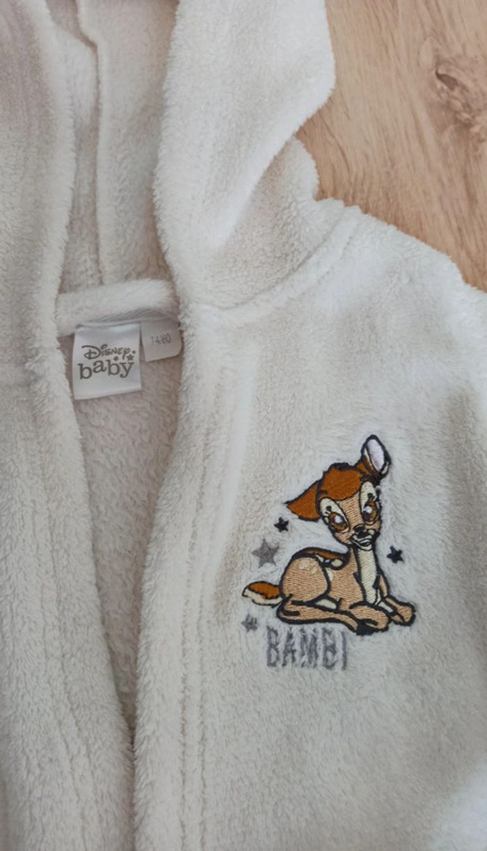 Robe de chambre / peignoir Blanc cassé Disney Bambi Taille 74-80cm - photo numéro 2