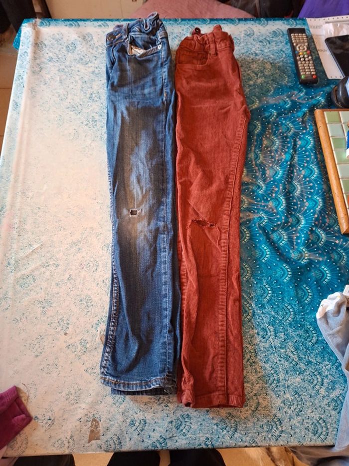 Lot jeans 10 ans réglables