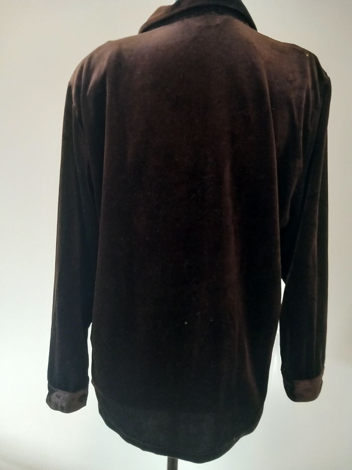 Chemisier vintage velours marron brillant - photo numéro 4