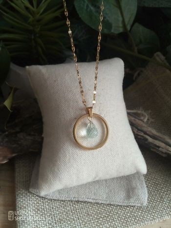 Collier alliance et pierre aigue marine