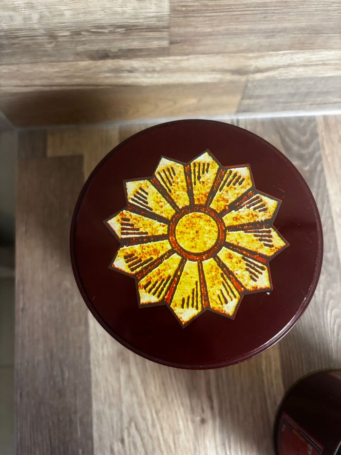 Lot de 3 boîtes en métal style vintage café thé sucre - photo numéro 9