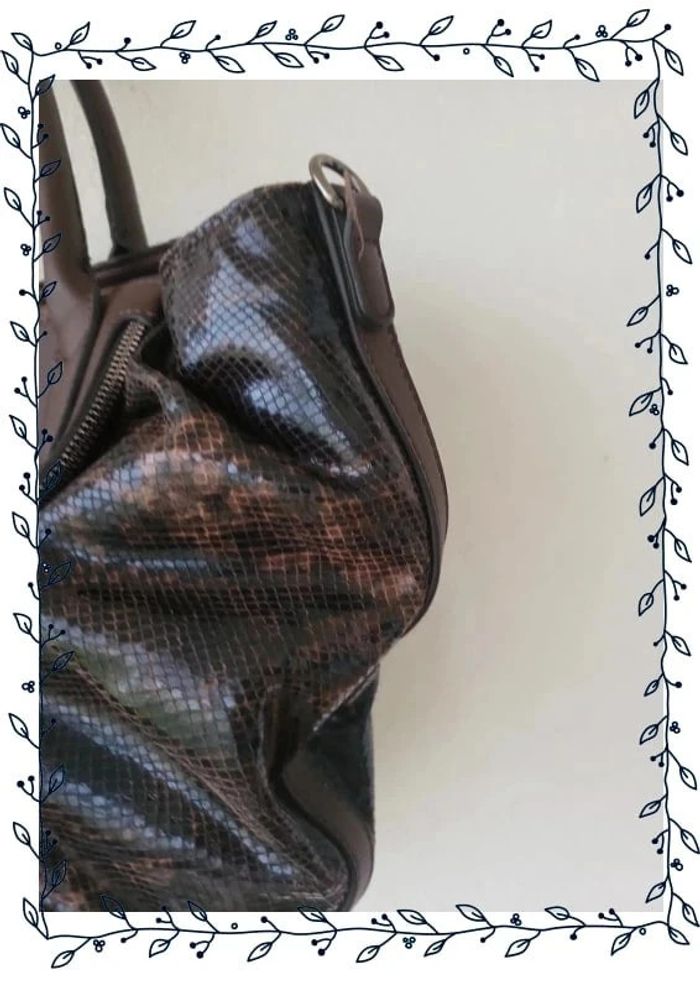 Petit sac à main marron original - photo numéro 3