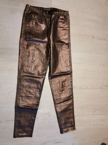 Pantalon moulant élastique cuivré rosè