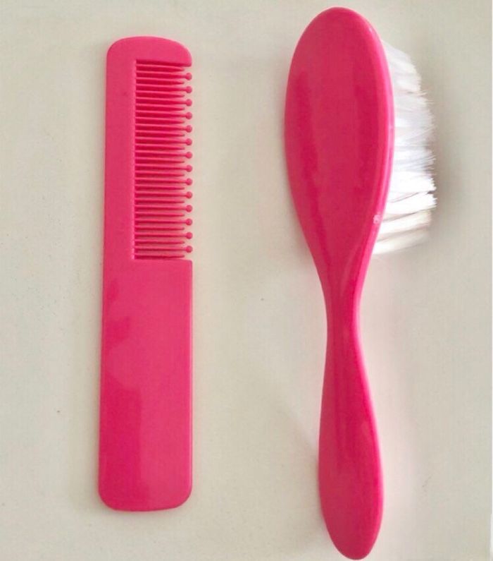 Brosse et peigne roses pour bébé - photo numéro 2