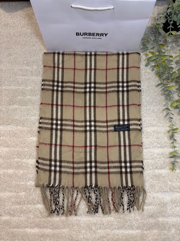 Écharpe Burberry Vintage en laine à carreaux/tartan Beige/Crème