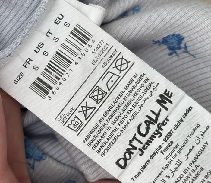 💙 Crop top cache-cœur fleuri bleu ciel – Jennyfer – Taille 36 - photo numéro 6