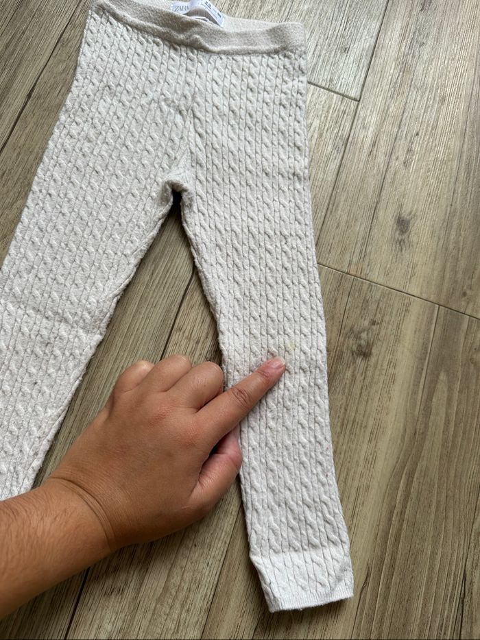 Legging Zara 2/3 ans crème torsadé fille - photo numéro 2