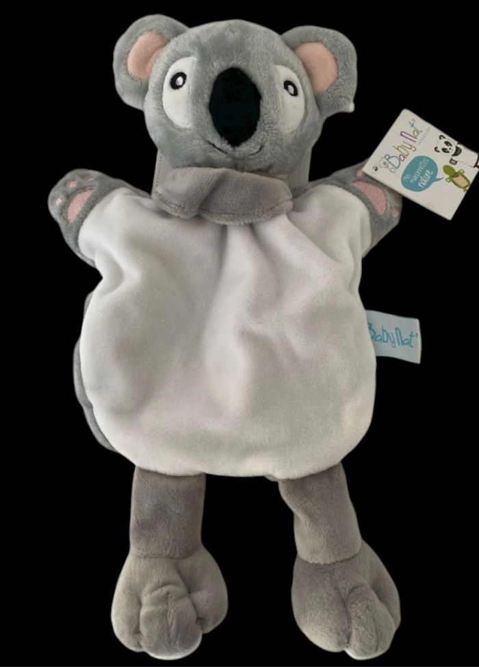 ❤️B4786 Doudou marionnette Koala Nature BABY NAT Babynat Gris Blanc