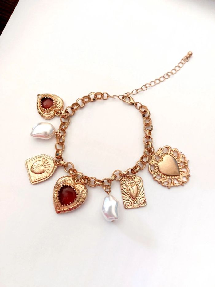 Bracelet avec charm's - style vintage - tendance acier inoxydable - photo numéro 6
