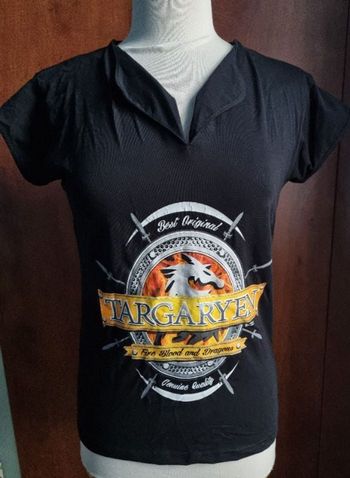 T-shirt noir avec imprimé (style mortal kombat) taille S-M