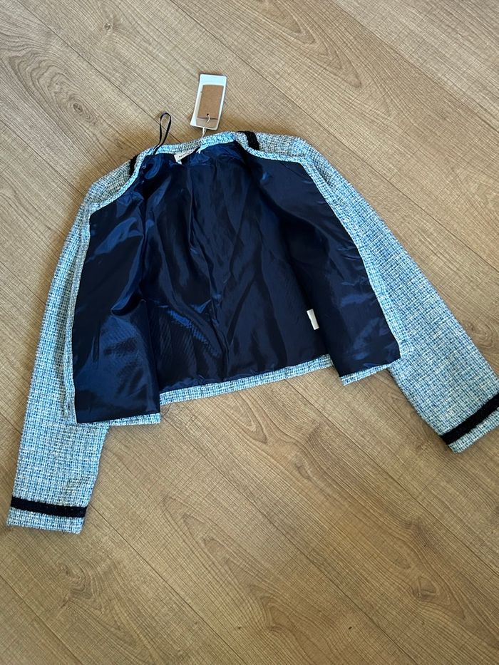 Veste bleue neuve en tweed Naf Naf taille 40 (valeur 69€) - photo numéro 9