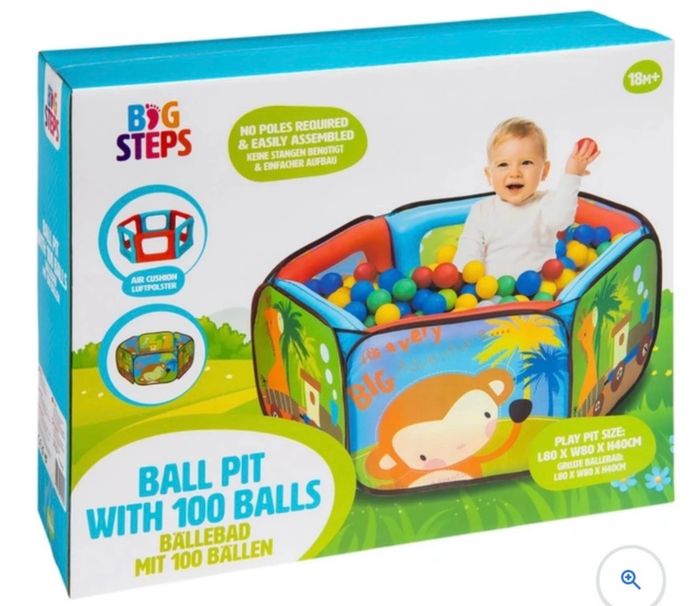 Piscine à boule gonflable de 100 balles + 100 balles supplémentaires