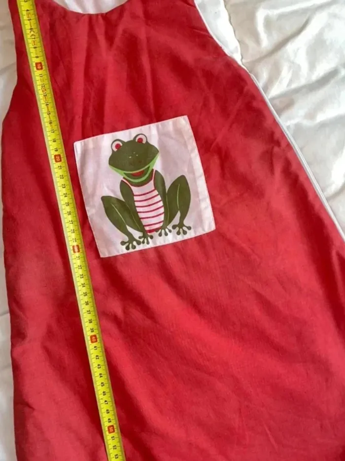 gigoteuse turbulette rouge légère d’été motif grenouille - photo numéro 3
