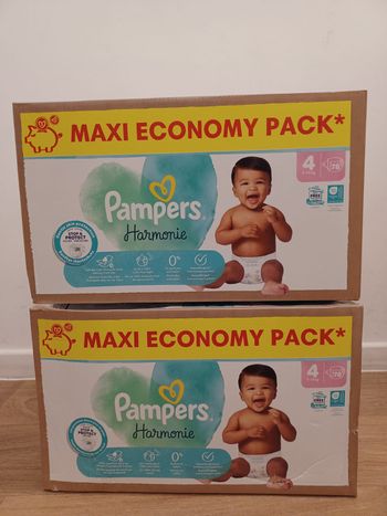 2 cartons Pampers harmonie MaxiEcoPack Taille 4 - carton de 78 couches