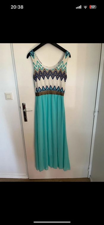 Robe longue turquoise