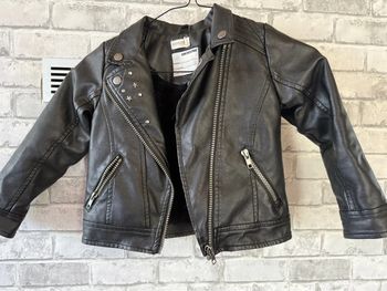 Manteau imitation cuir fille 4 ans